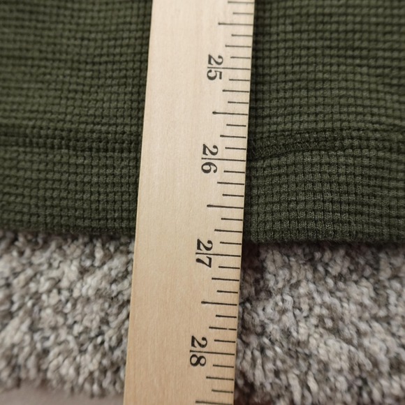 Eddie Bauer Shirt Mens M Green Waffle Knit Thermal Pullover Crewneck Outdoor Top - Picture 8 of 11